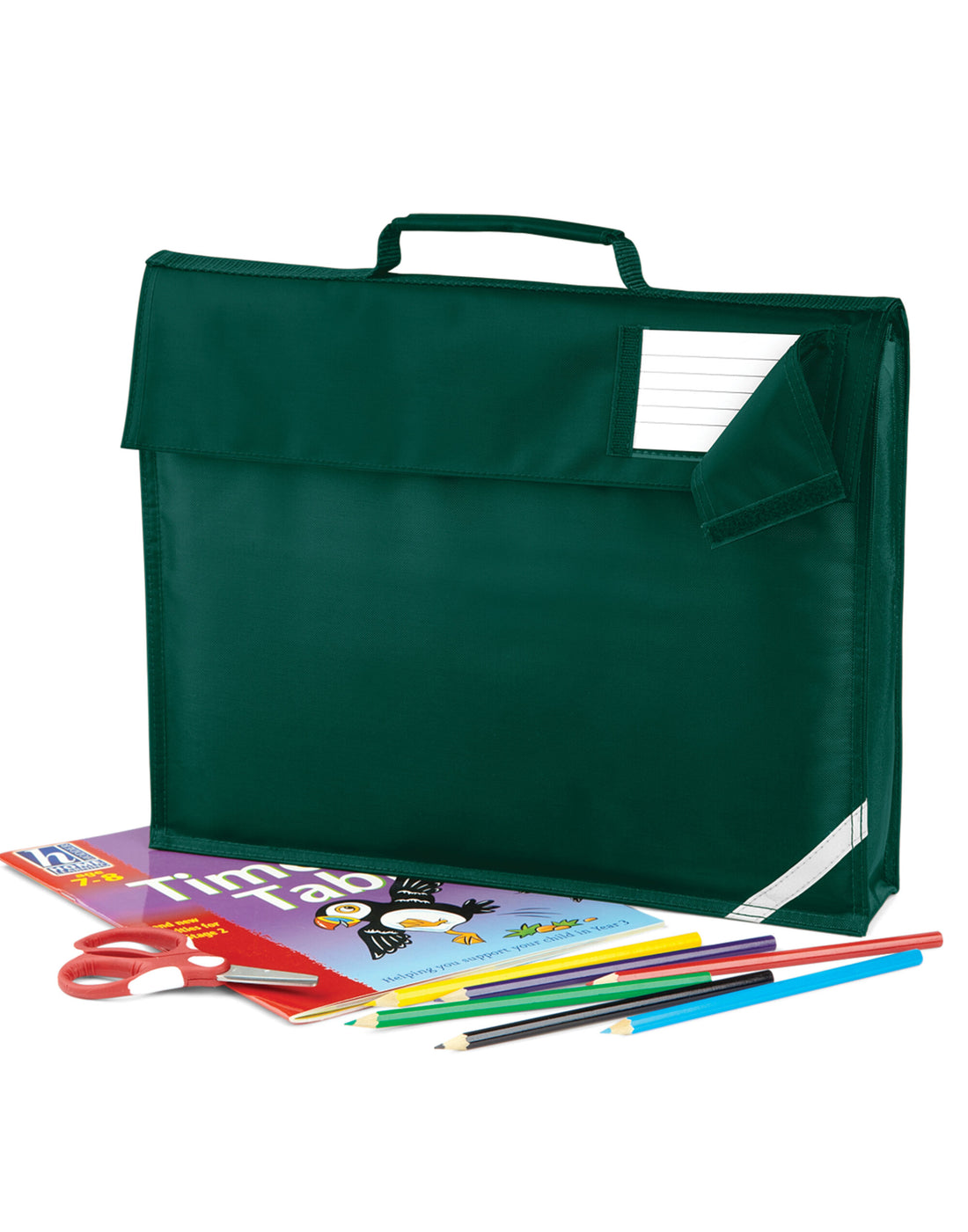 Quadra Junior Book Bag qd51 - Bottle Green O S - Customisable Bags