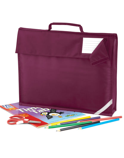 Quadra Junior Book Bag qd51 - Burgundy O S - Customisable Bags