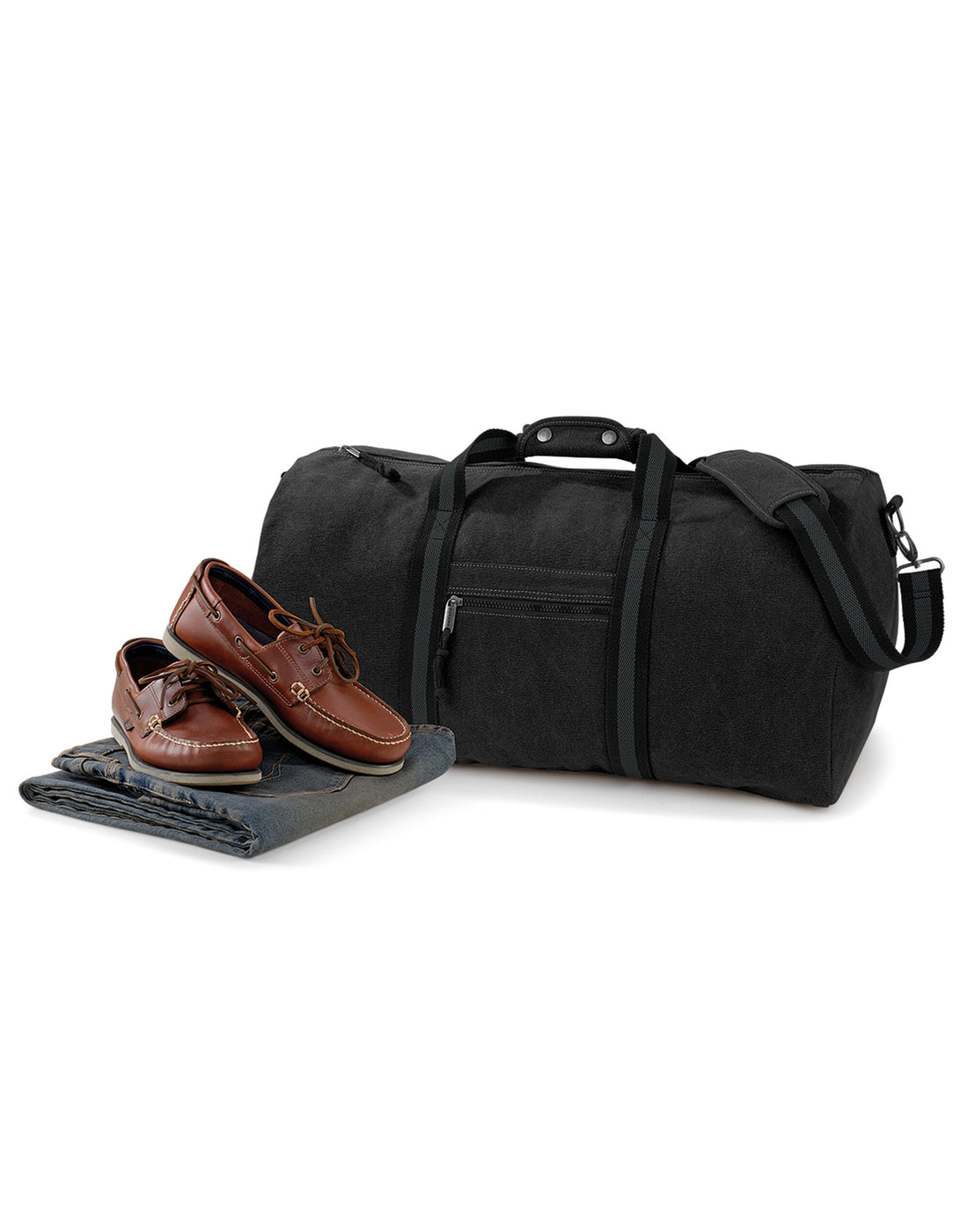 Quadra Desert Canvas Holdall qd613 - Vintage Black O S - Customisable Bags