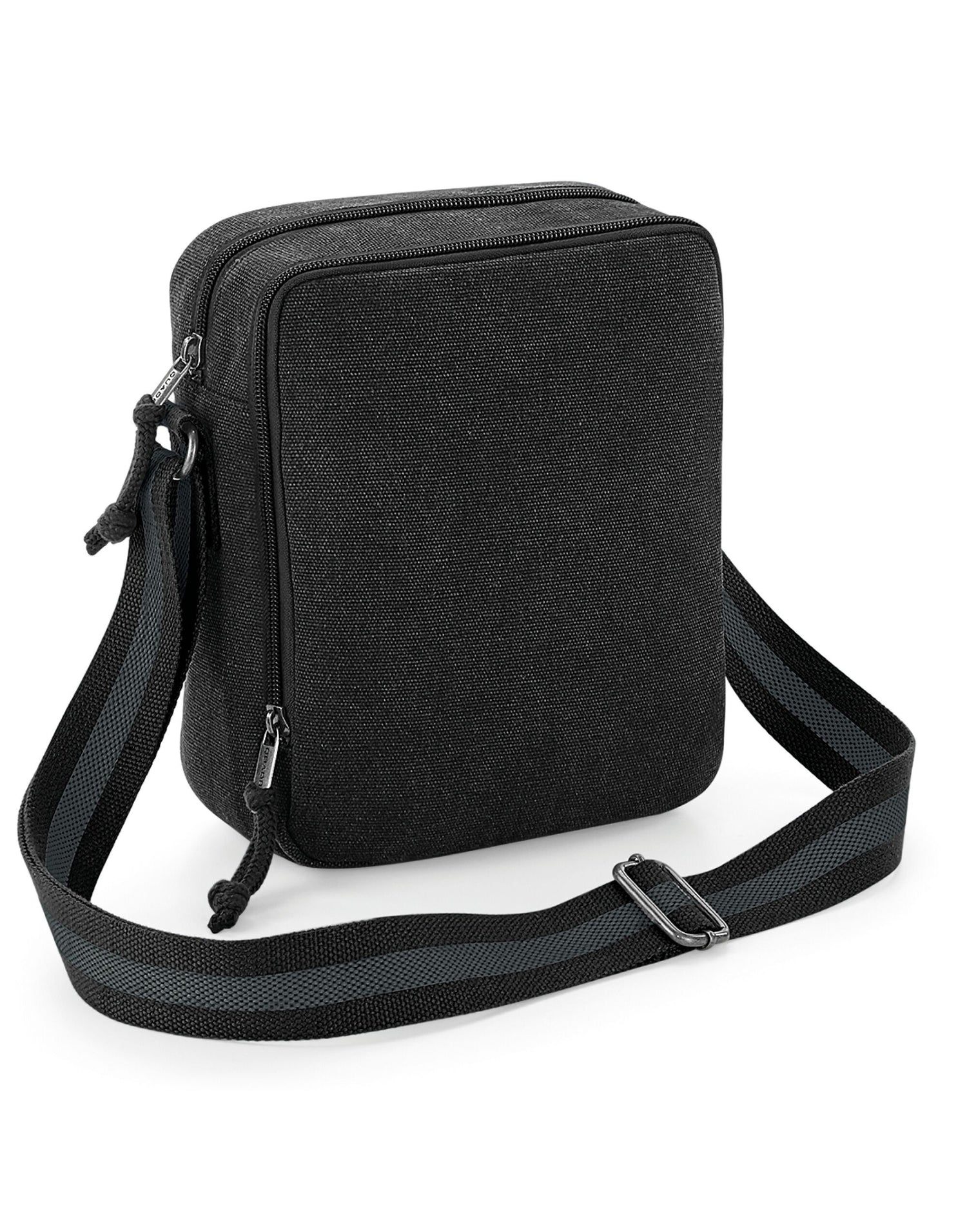 Quadra Vintage Canvas Mini Reporter qd614 - Vintage Black O S - Customisable Bags