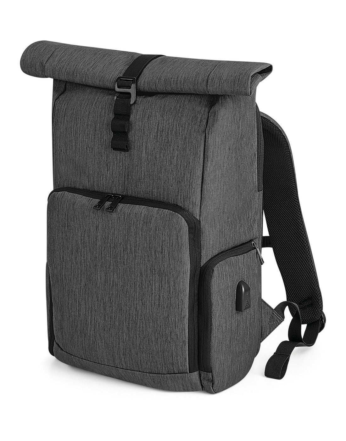 Quadra Q Tech Charge Roll Up Backpack qd995 - Granite Marl O S - Customisable Bags