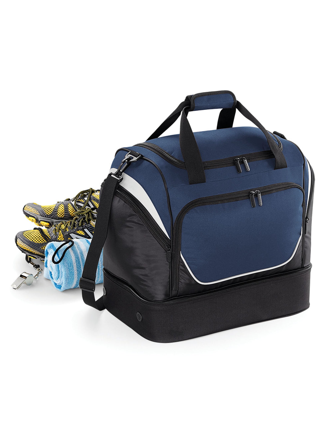 Quadra Pro Team Hardbase Holdall qs285 - French Navy Black White O S - Customisable Bags