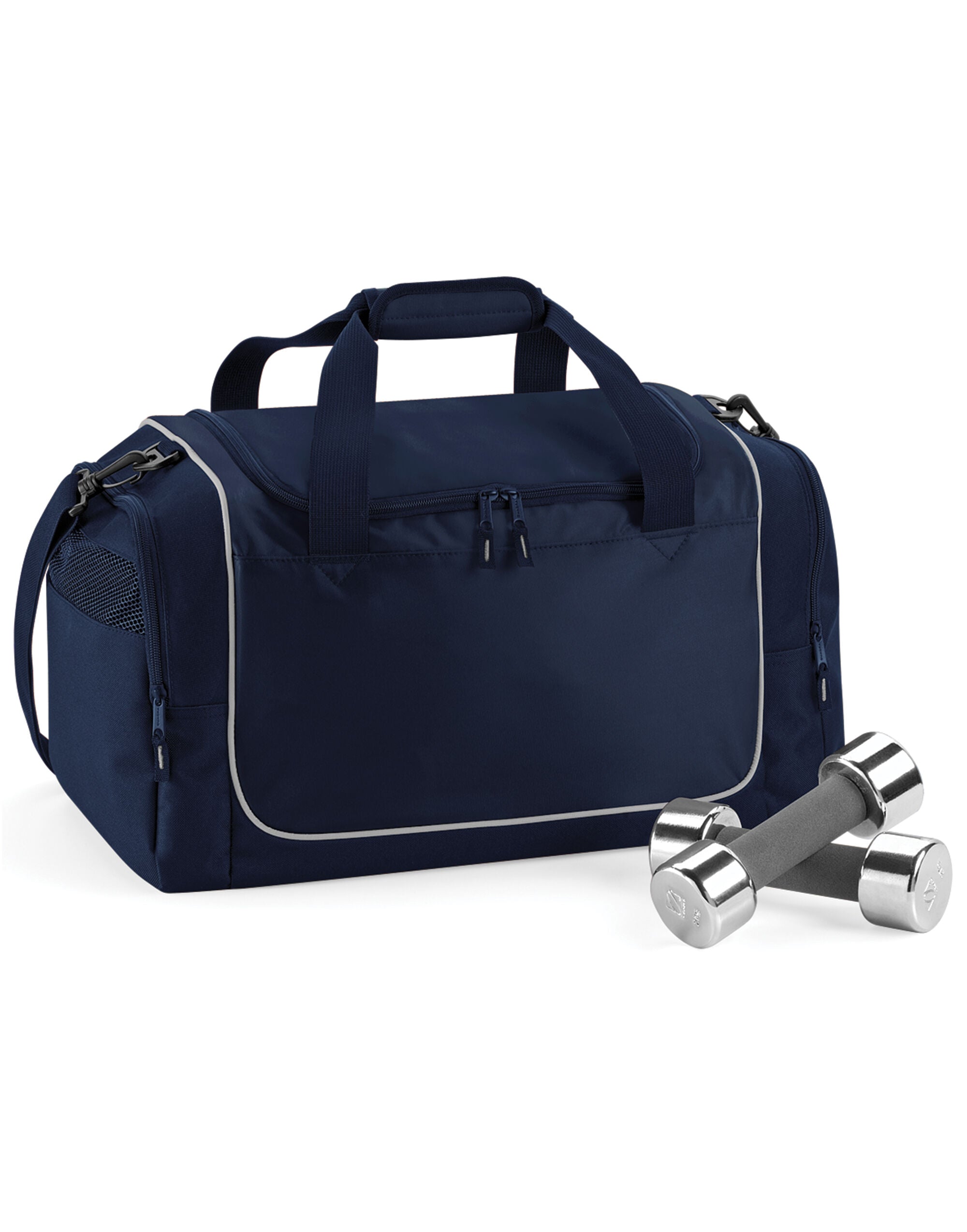 Quadra Teamwear Locker Bag qs77 - French Navy Light Grey O S - Customisable Bags