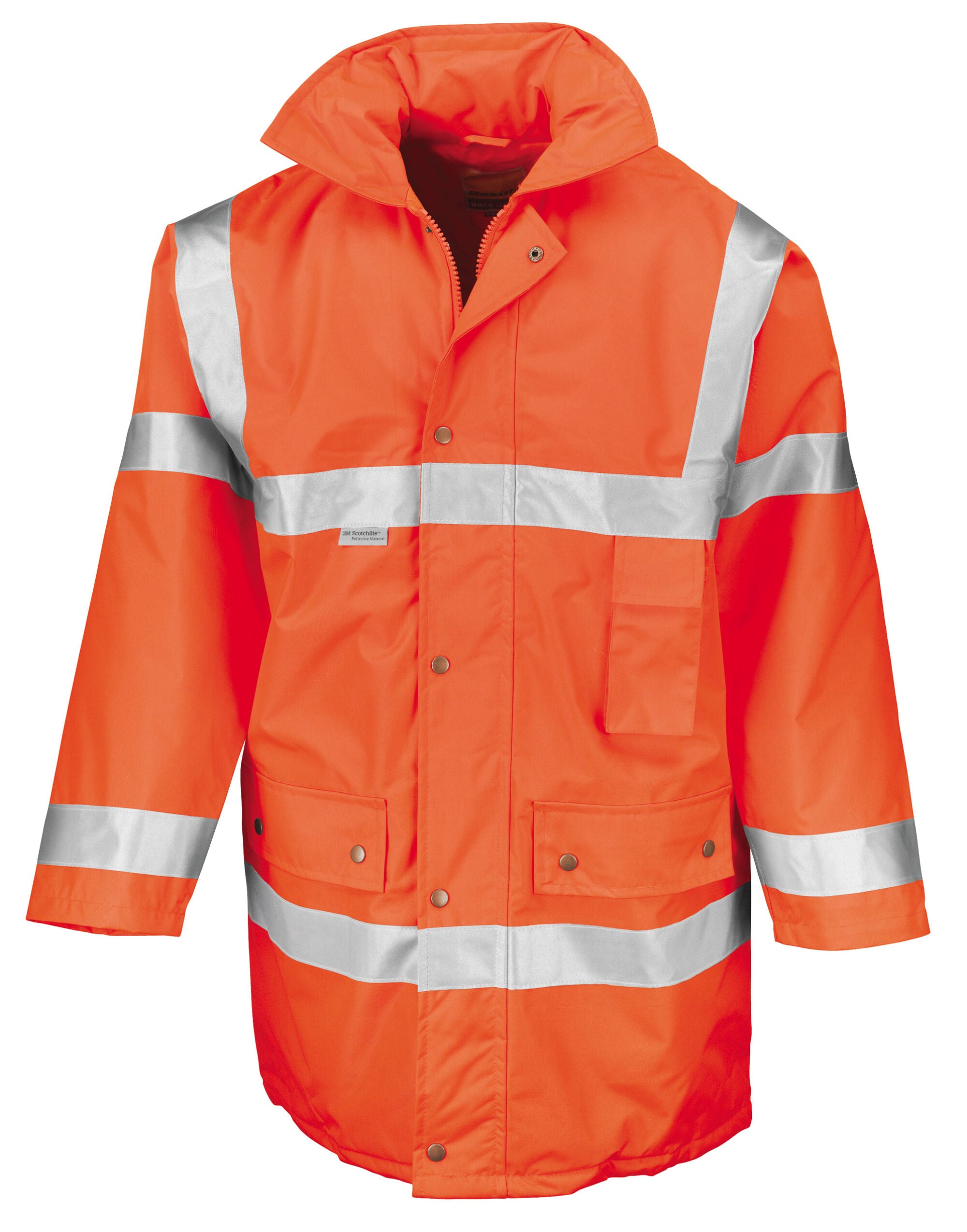 Result Safe Guard Motorway Coat r018x - Hi Vis Orange - Customisable Safetywear