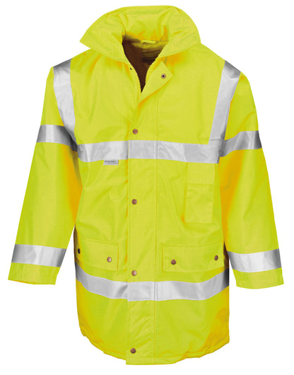 Result Safe Guard Motorway Coat r018x - Hi-Vis Yellow - Customisable Safetywear