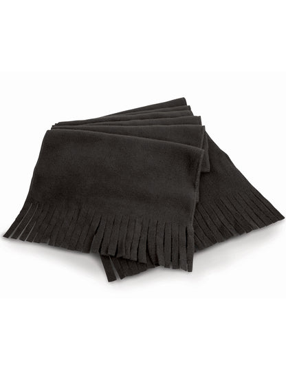 Result Winter Polartherm Tassel Scarf R143X - Black O S - Customisable Scarfs