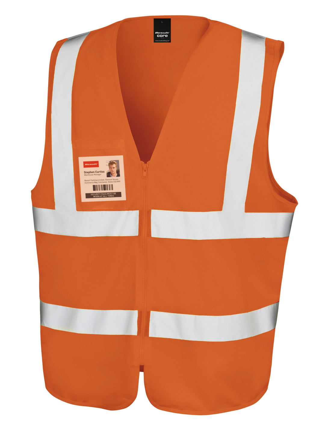 Result Safe Guard Zip Safety Tabard R202X - Hi Vis Orange - Customisable Tabard