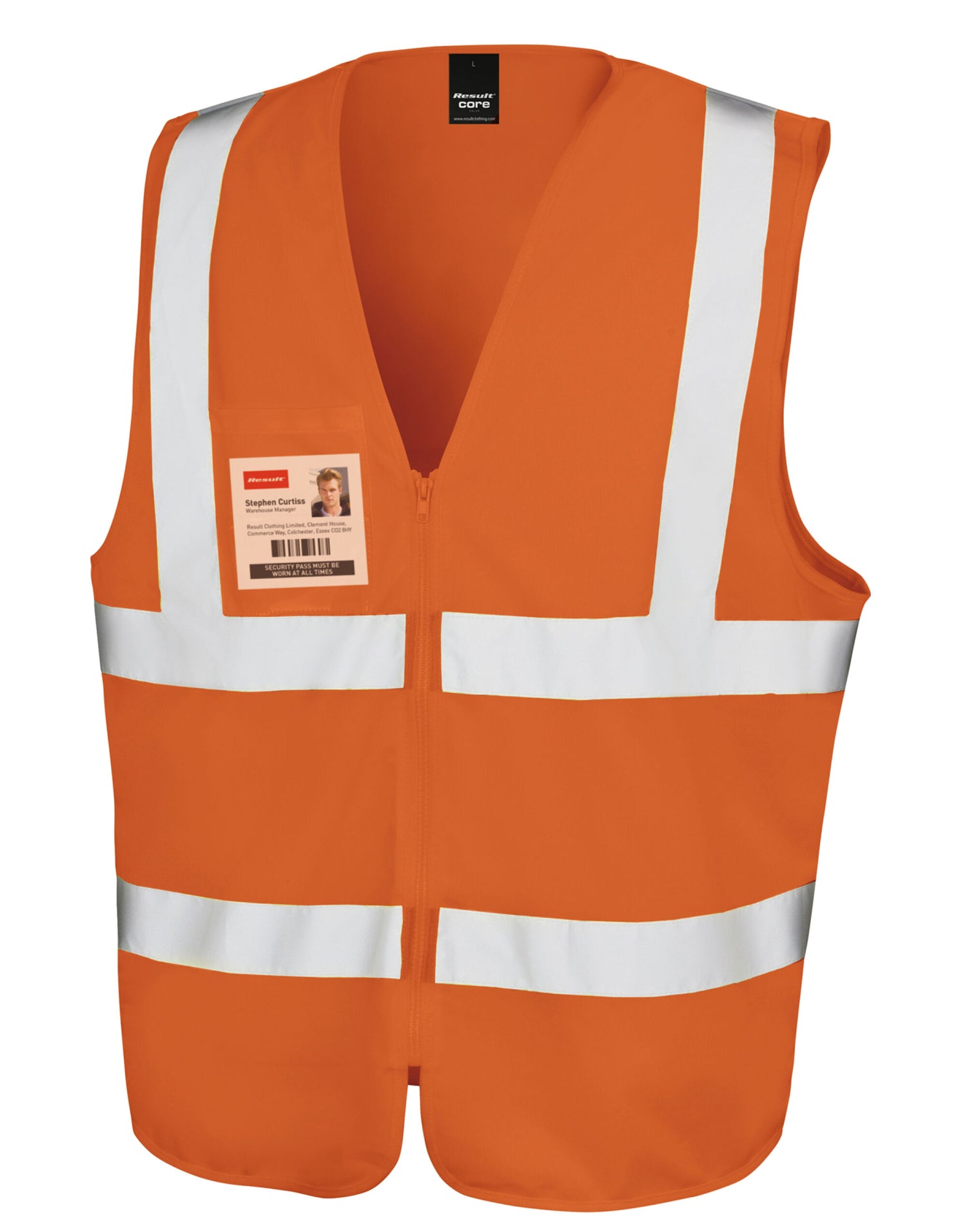 Result Safe Guard Zip Safety Tabard R202X - Hi Vis Orange - Customisable Tabard