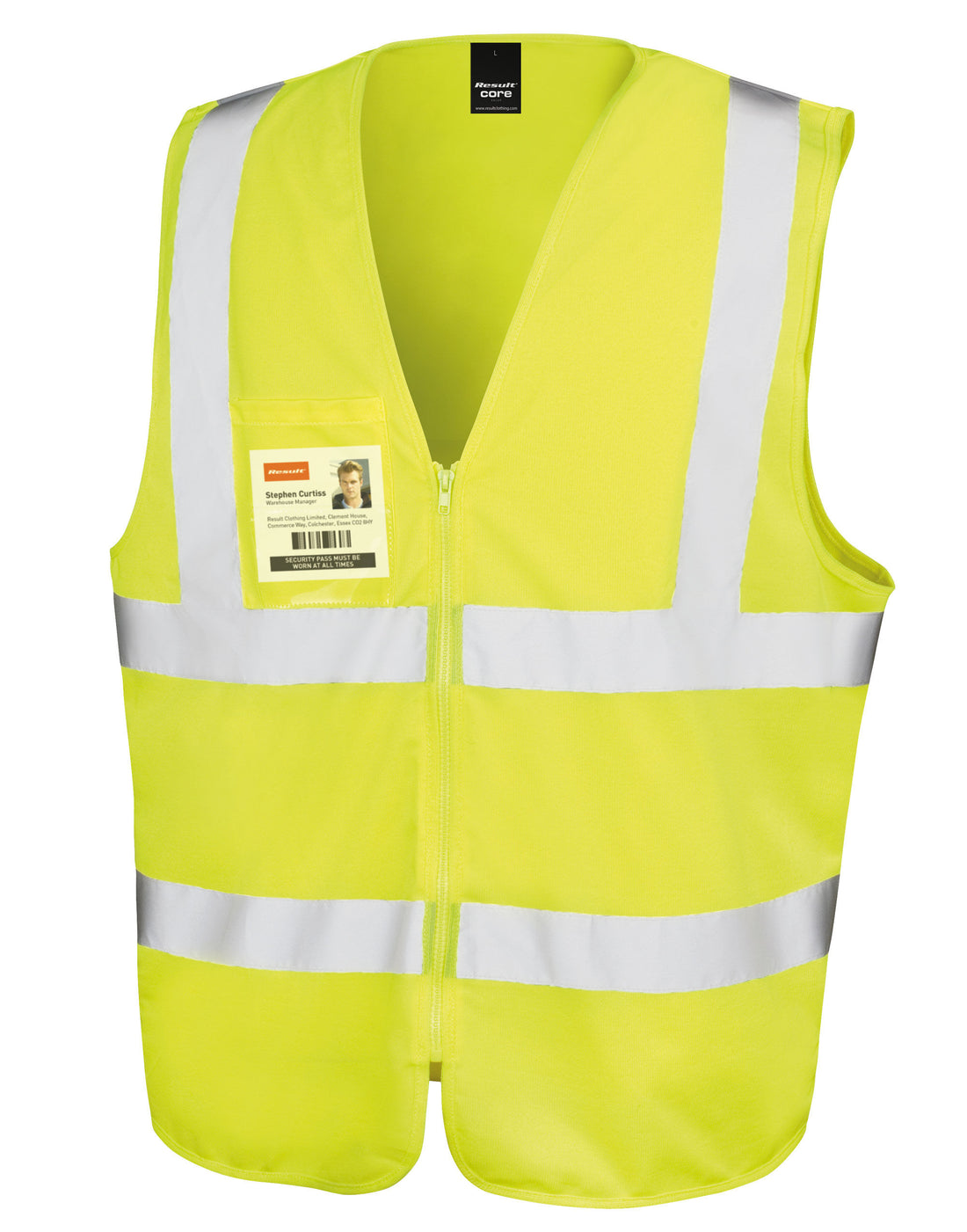 Result Safe Guard Zip Safety Tabard R202X - Hi-Vis Yellow - Customisable Tabard