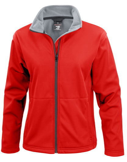 Result Core Ladies Soft Shell Jacket R209F - Red - Customisable Jackets