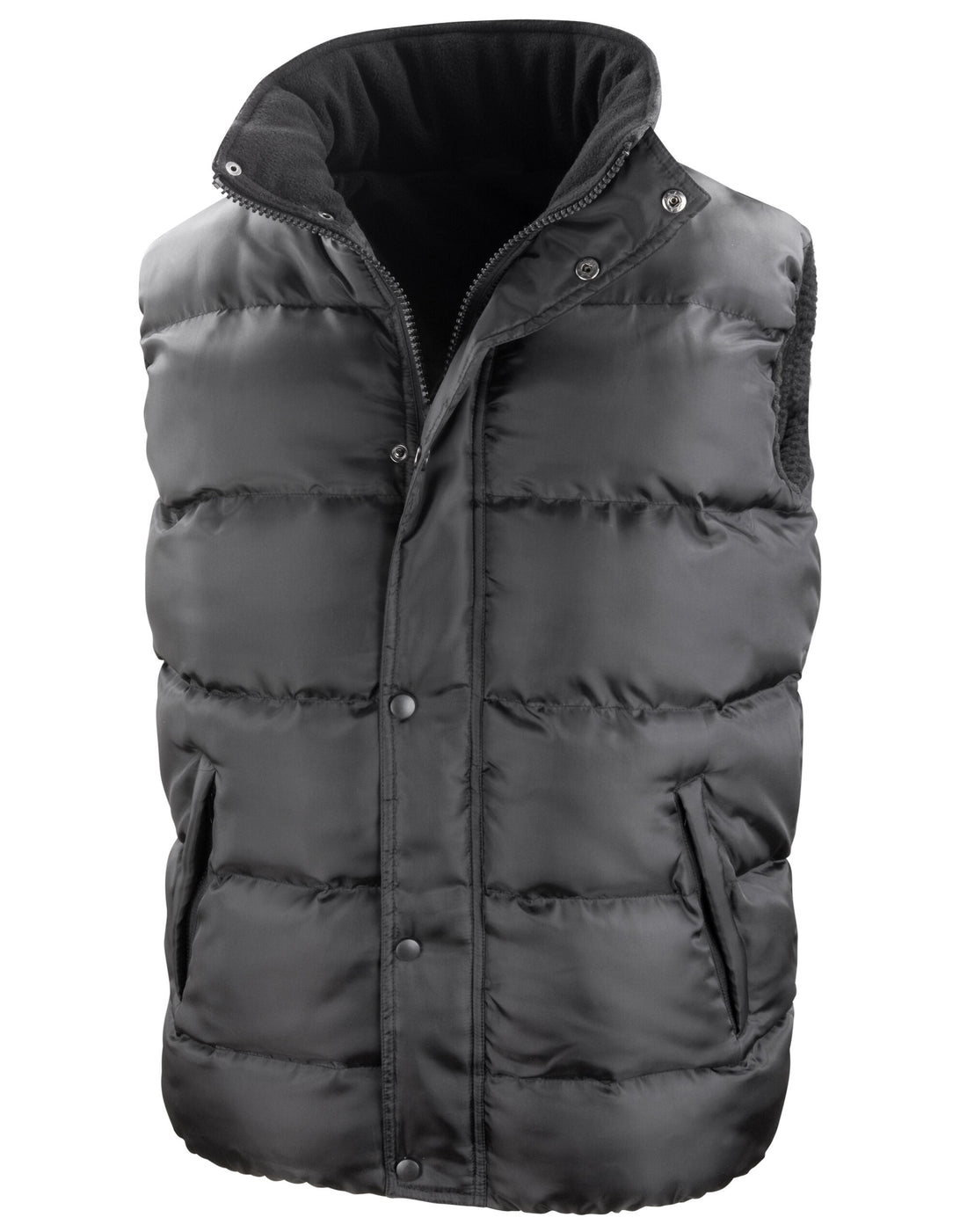 Result Core Nova Lux Padded Hooded Gilet R223X - Black - Customisable Bodywarmer