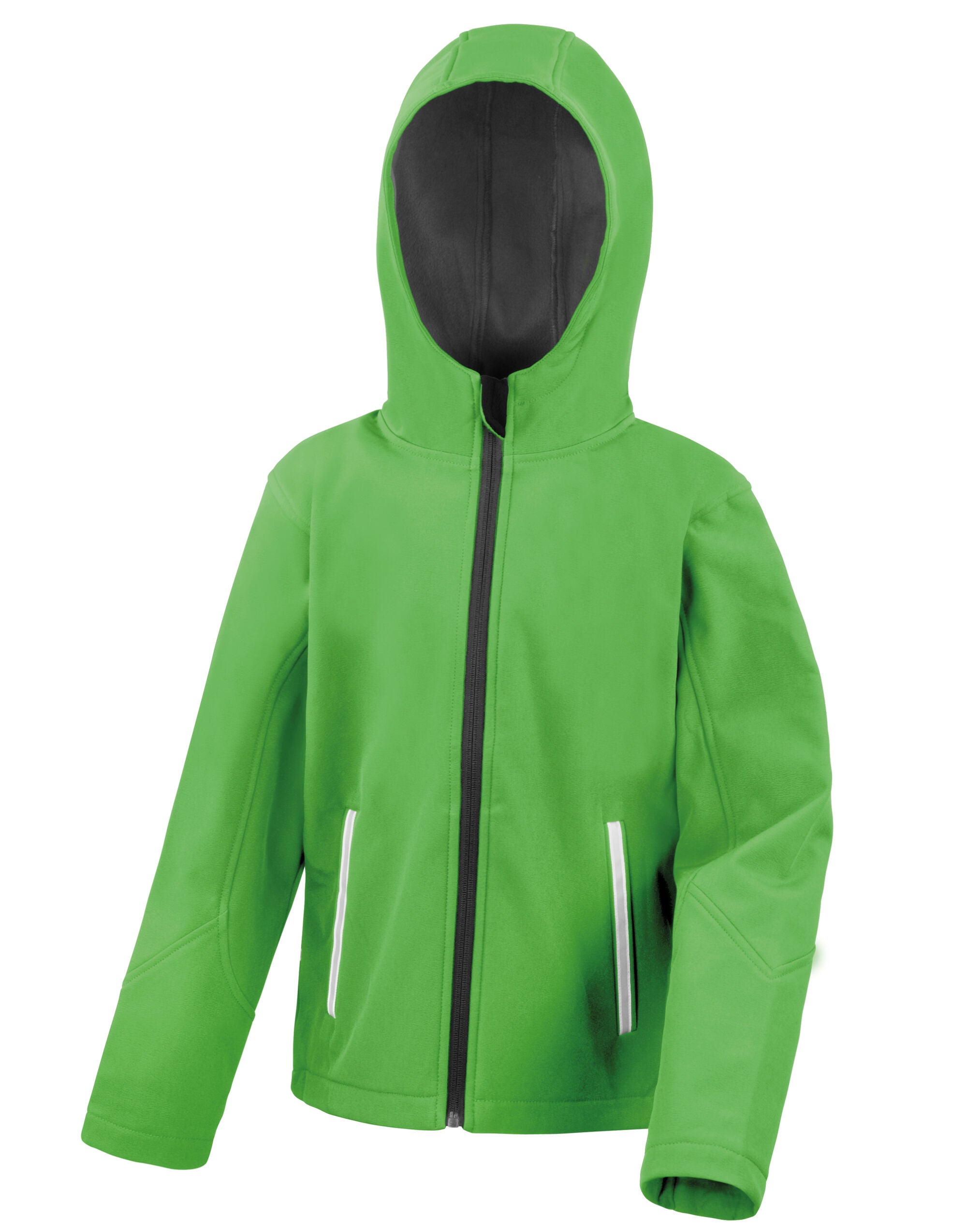 Result Core Junior Hooded Softshell Jacket r224jy - Vivid Green Black - Customisable Jacket