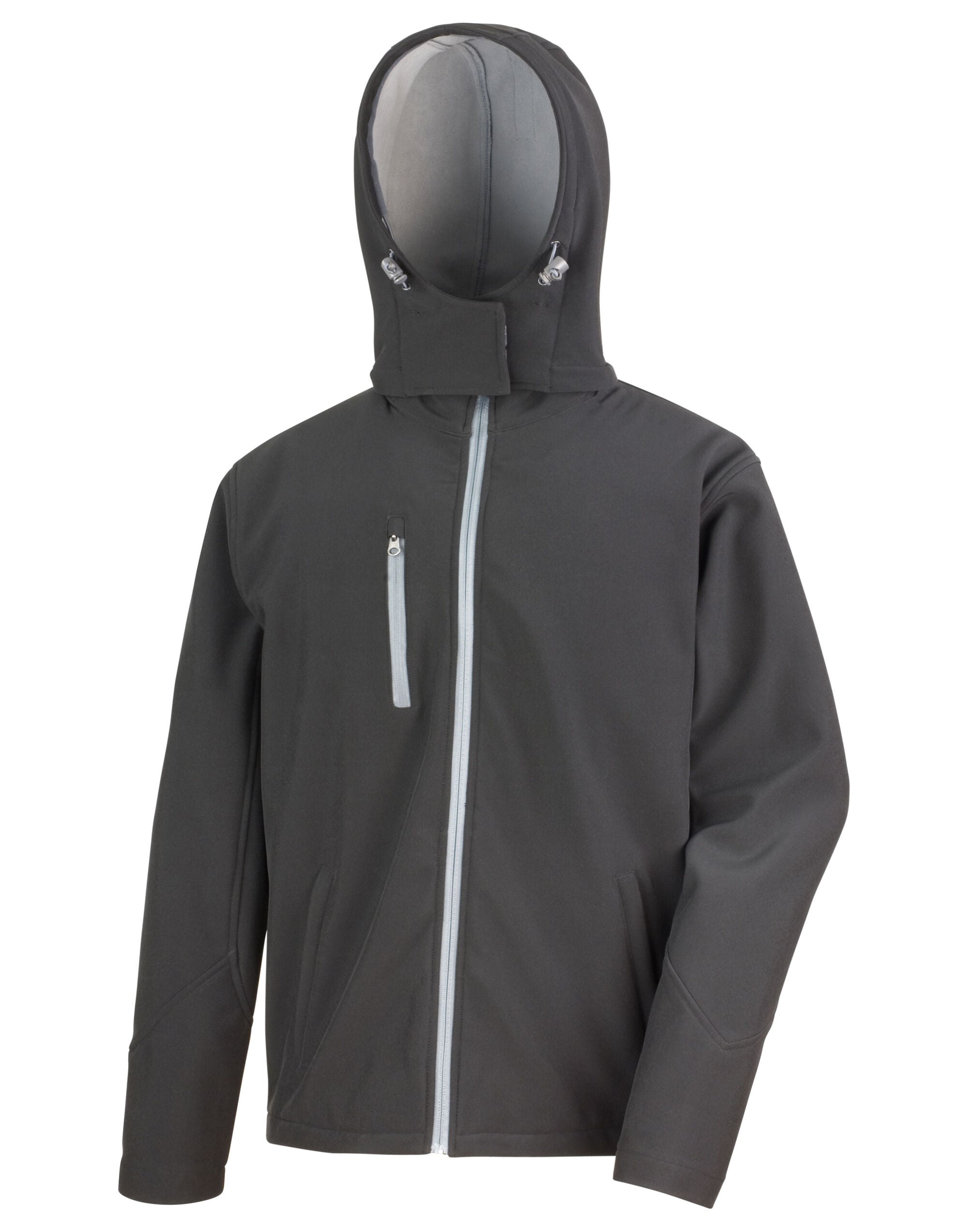 Result Core Mens Performance Hood SShell R230M - Black Grey - Customisable Jacket