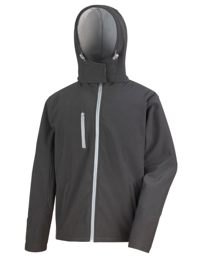 Result Core Mens Performance Hood SShell R230M - Black Grey - Customisable Jacket
