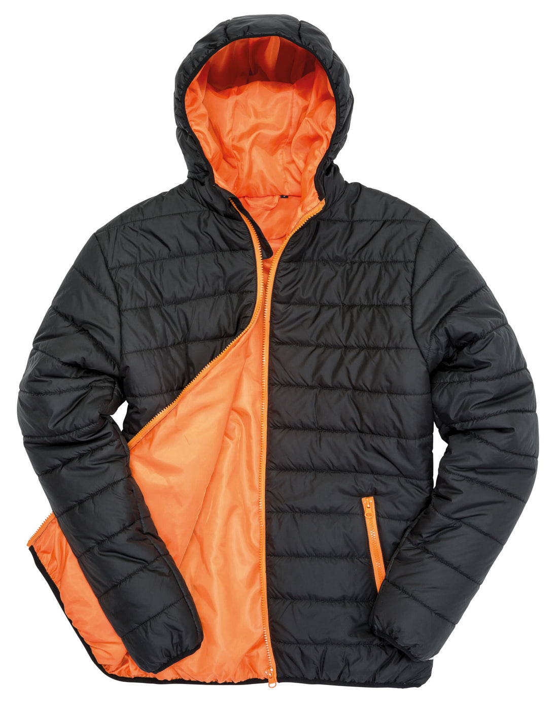 Result Core Mens Soft Padded Jacket R233M - Black Orange - Customisable Jacket