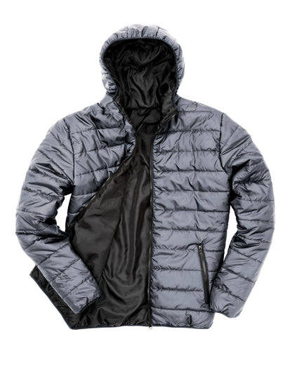 Result Core Mens Soft Padded Jacket R233M - Frost Grey Black - Customisable Jacket