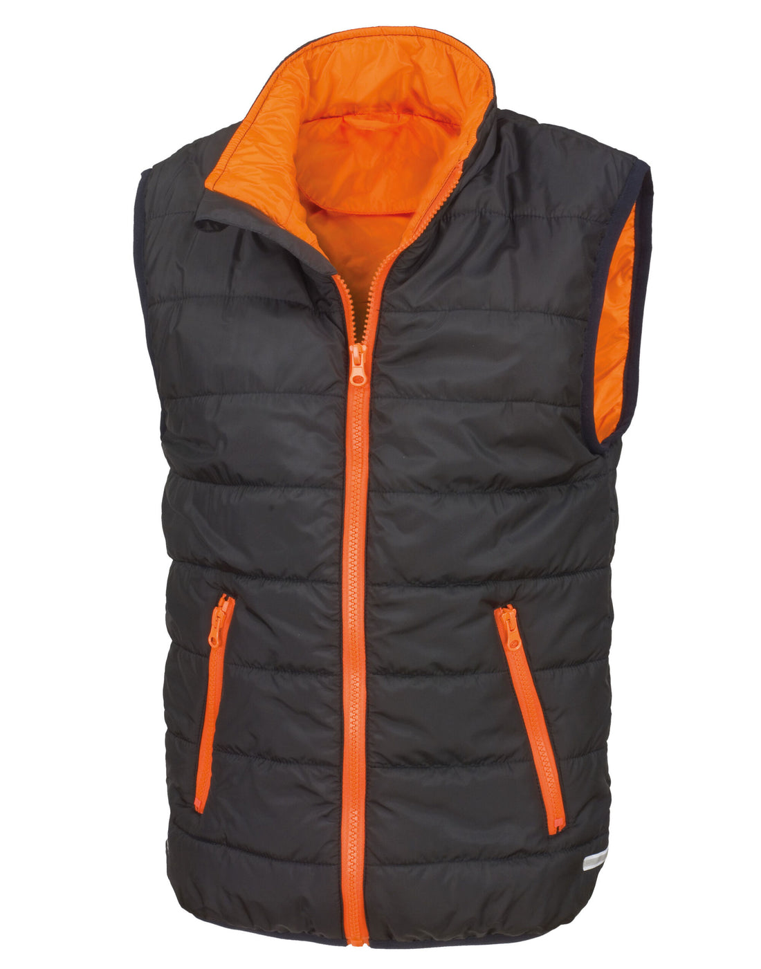Result Core Junior Padded Bodywarmer R234JY - Black Orange - Customisable Bodywarmer
