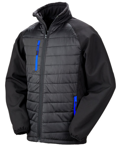 Result Black Compass Softshell Jacket R237X - Black Royal - Customisable Softshell Jacket