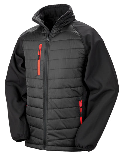 Result Black Compass Softshell Jacket R237X - Black Red - Customisable Softshell Jacket