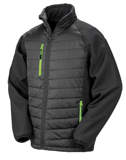 Result Black Compass Softshell Jacket R237X - Black Lime Green - Customisable Softshell Jacket