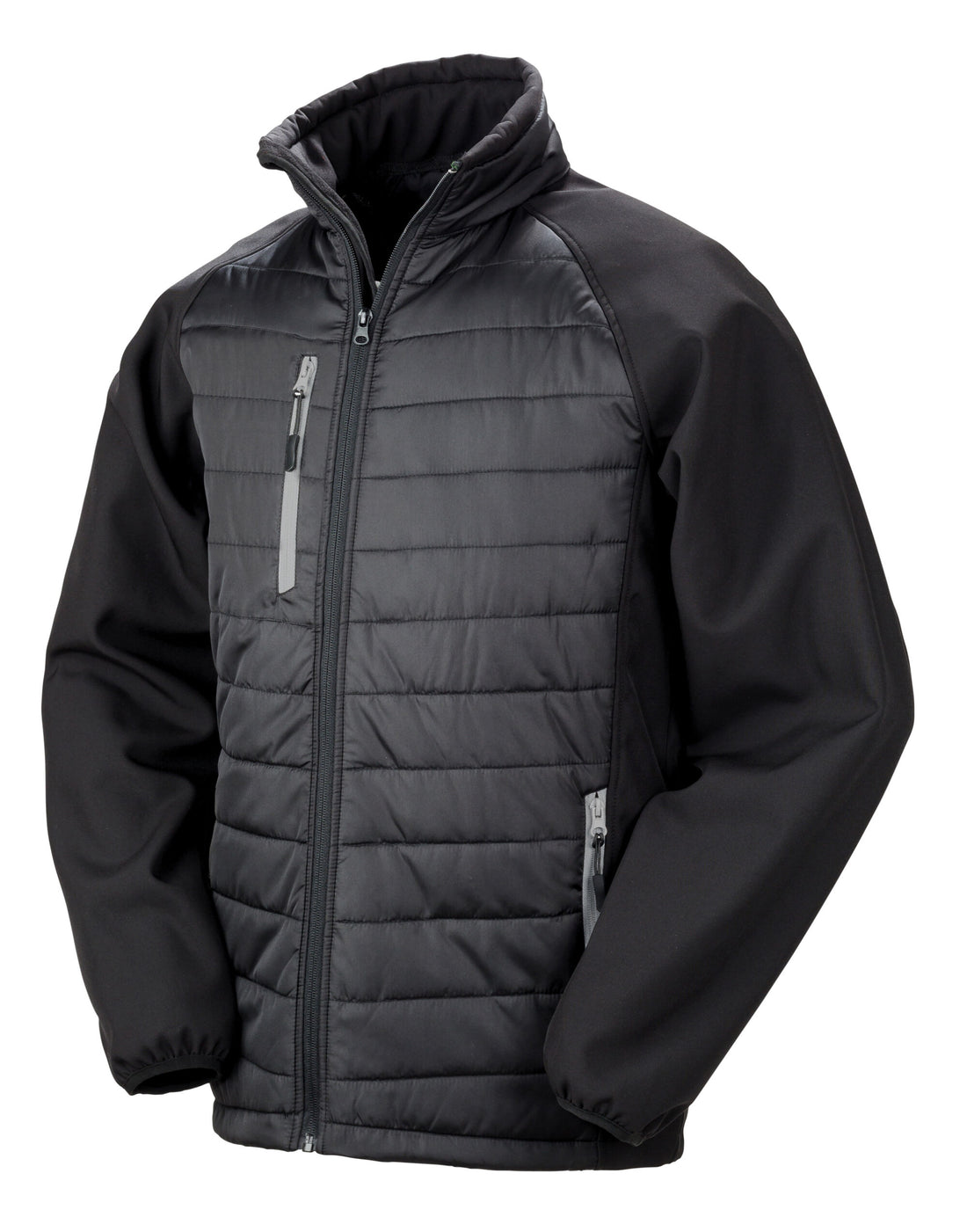 Result Black Compass Softshell Jacket R237X - Black Grey - Customisable Softshell Jacket