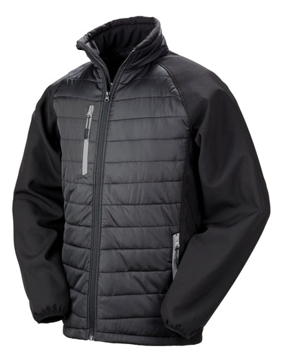 Result Black Compass Softshell Jacket R237X - Black Grey - Customisable Softshell Jacket