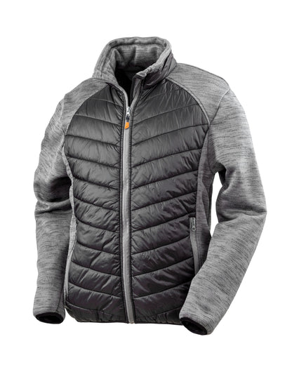 Result Workguard Elevator Jacket R314X - Black Grey Marl - Customisable Jacket