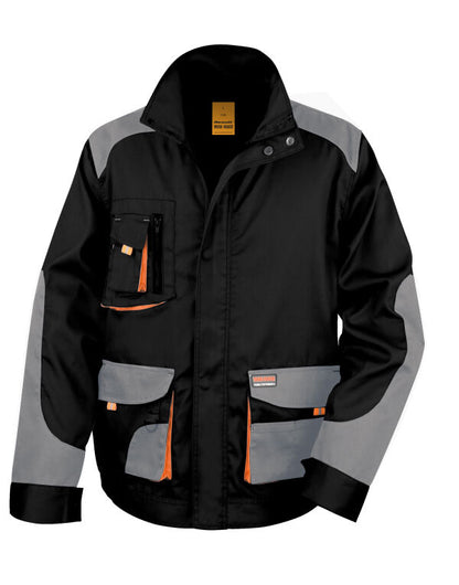Result Workguard Lite Jacket R316X - Black Grey Orange - Customisable Jacket