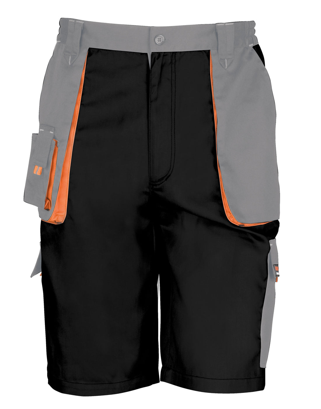 Result Workguard Lite Shorts R319X - Black Grey Orange - Customisable Shorts