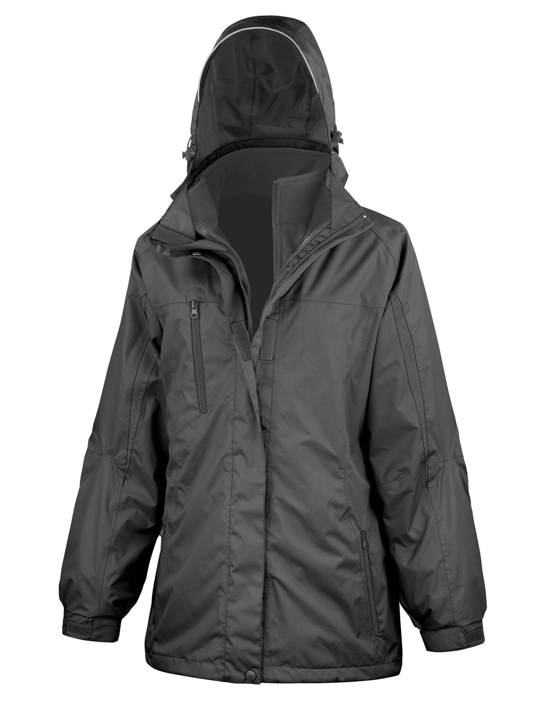 Result Womens 3 In 1 Journey Jacket R400F - Black Black - Customisable Jackets