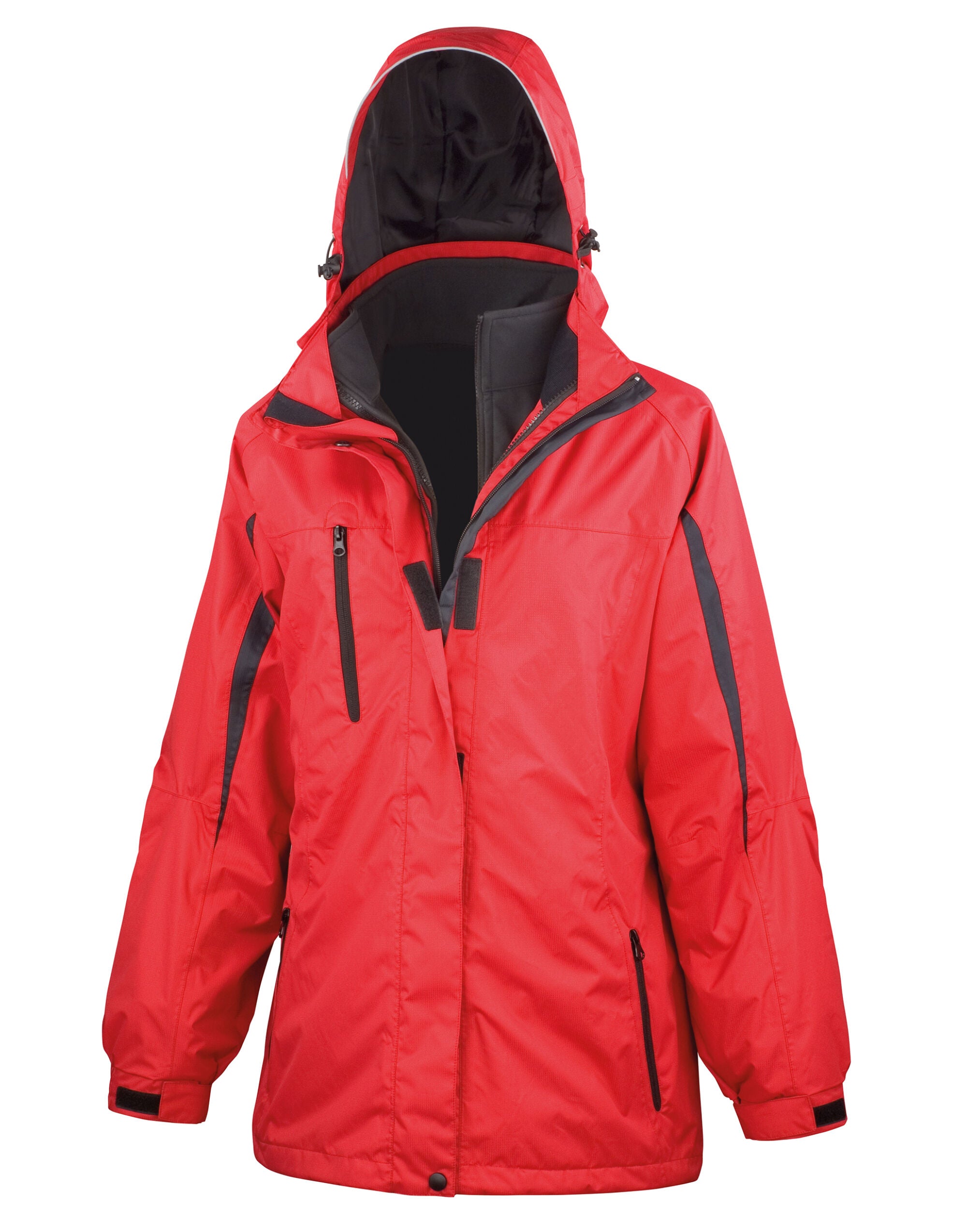 Result Womens 3 In 1 Journey Jacket R400F - Red Black - Customisable Jackets
