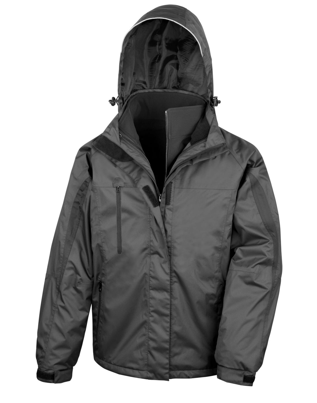 Result Mens 3 In 1 Journey Jacket R400M - Black Black - Customisable Jackets