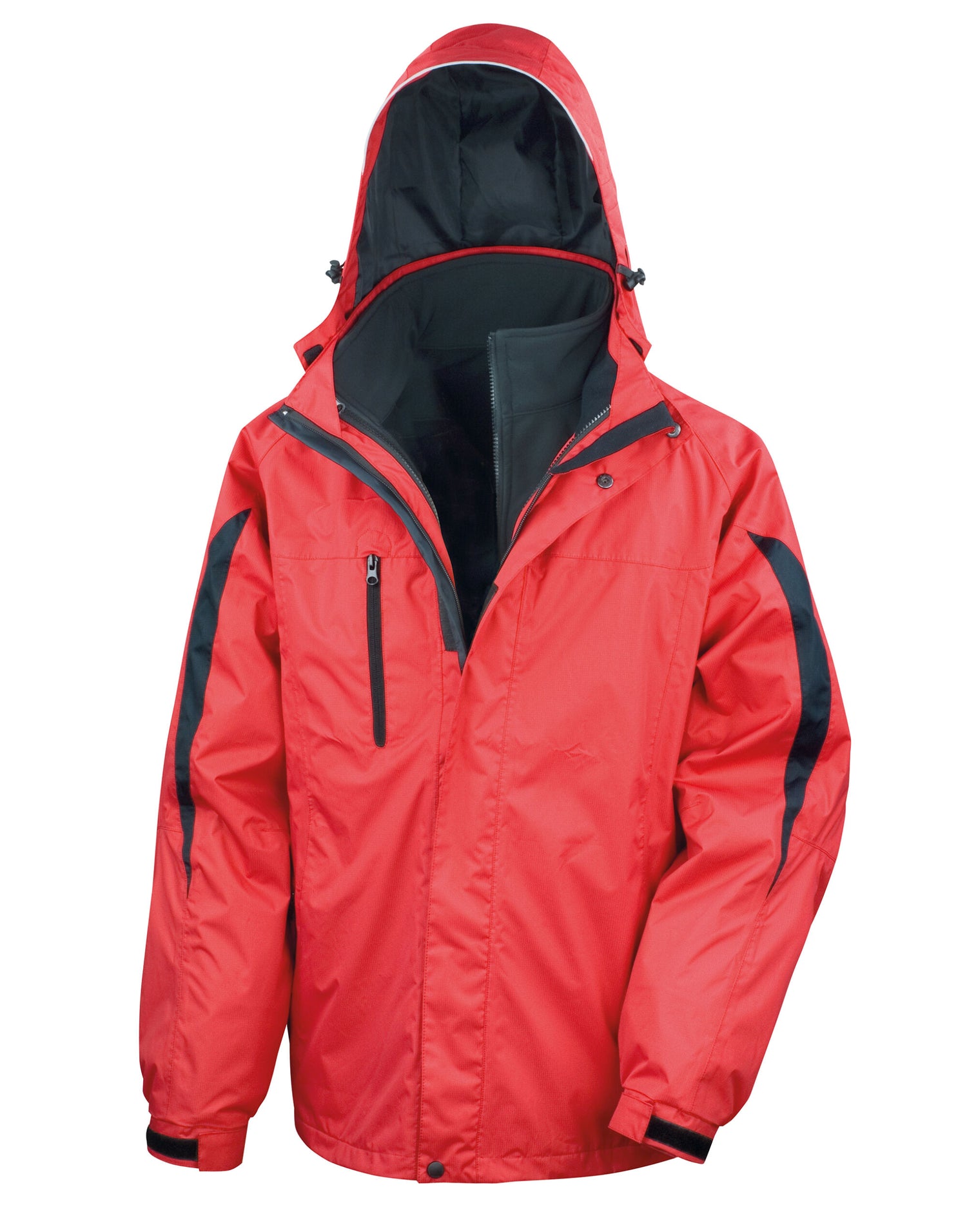 Result Mens 3 In 1 Journey Jacket R400M - Red Black - Customisable Jackets
