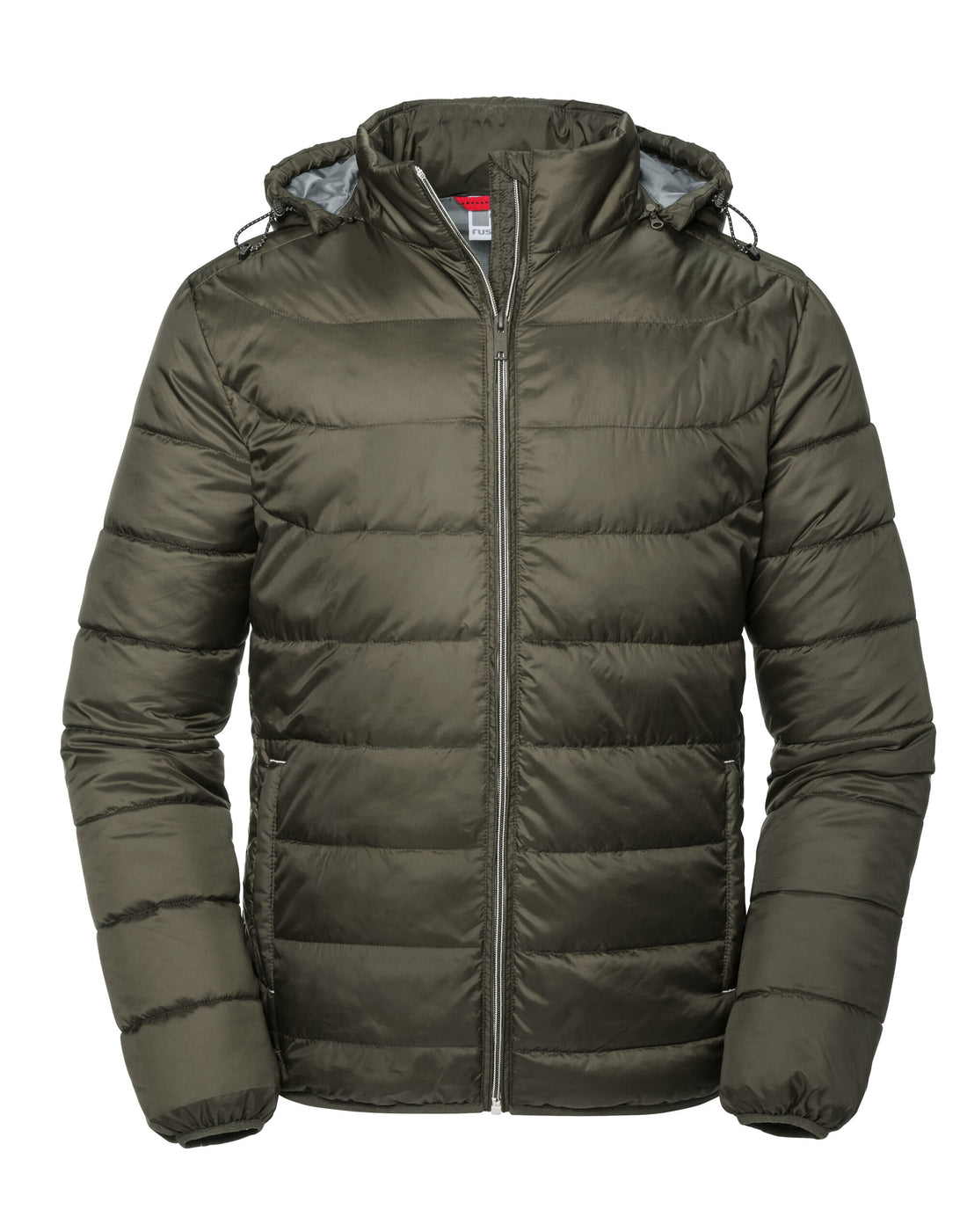 Russell Collection Russell Mens Hooded Nano Jacket R440M - Dark Olive - Customisable Jackets