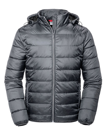 Russell Collection Russell Mens Hooded Nano Jacket R440M - Iron Grey - Customisable Jackets