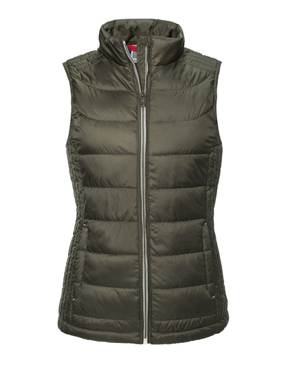 Russell Collection Russell Ladies Nano Bodywarmer R441F - Dark Olive - Customisable Gilets &amp; Body Warmers