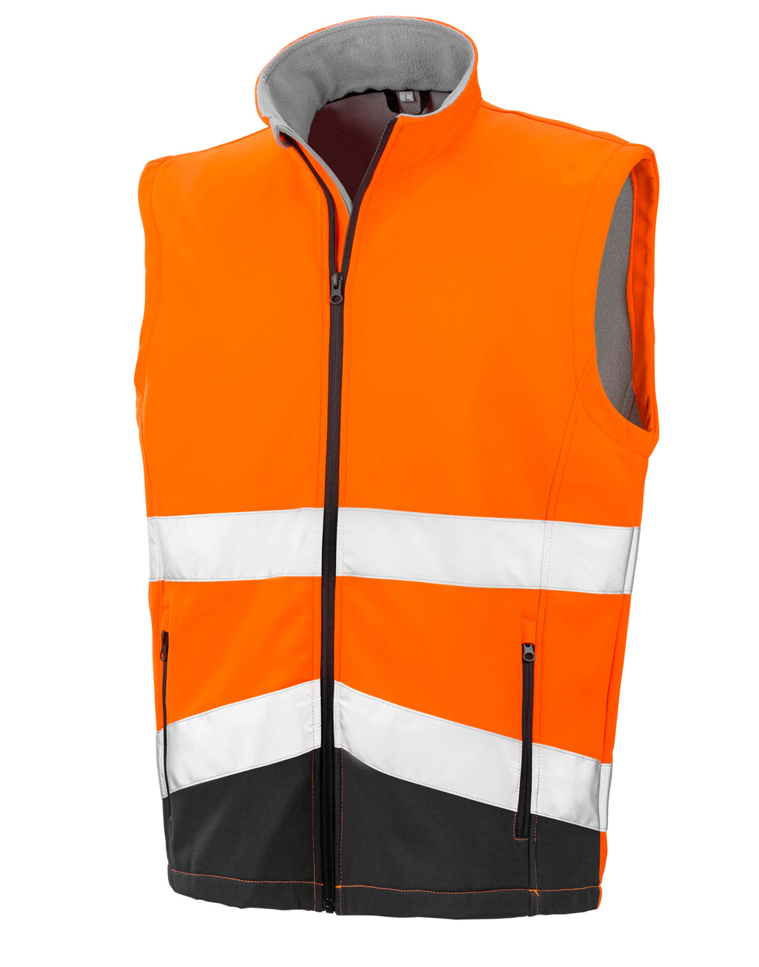 Result Safeguard Safety Softshell Gilet R451X - Fluorescent Orange Black - Customisable Gilets &amp; Body Warmers