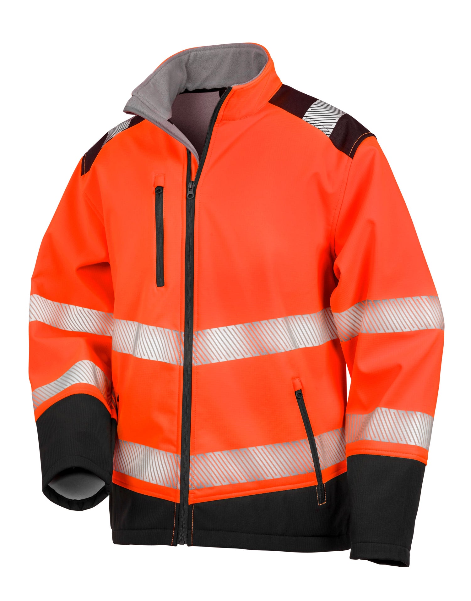 Result Safeguard Ripstop Safety Softshel R476X - Fluorescent Orange Black - Customisable Outerwear