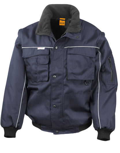 Result Workguard Zip Sleeve Pilot Jacket R71X - Navy Navy - Customisable Jacket