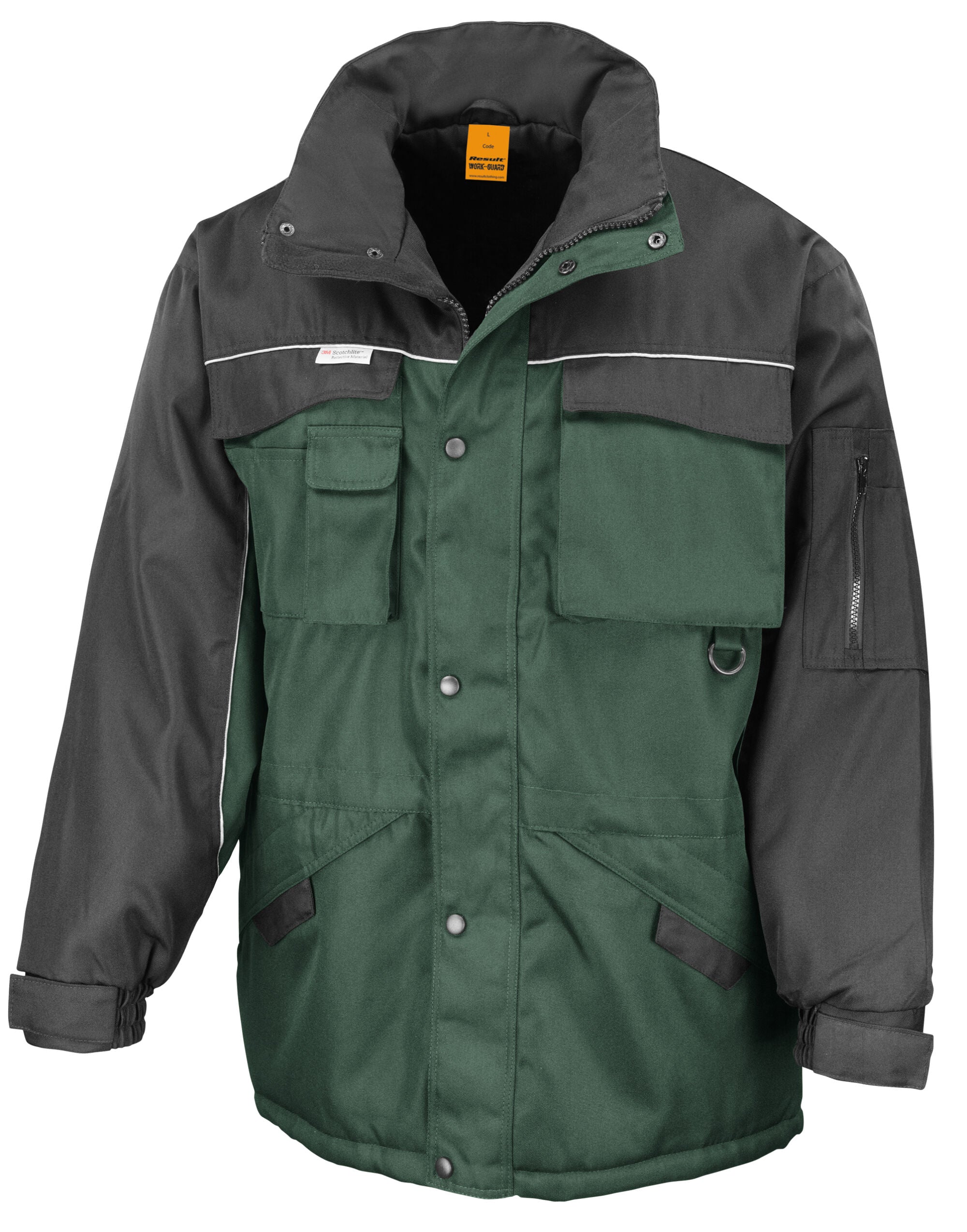 Result Workguard Combo Coat R72X - Bottle Green Black - Customisable Jacket