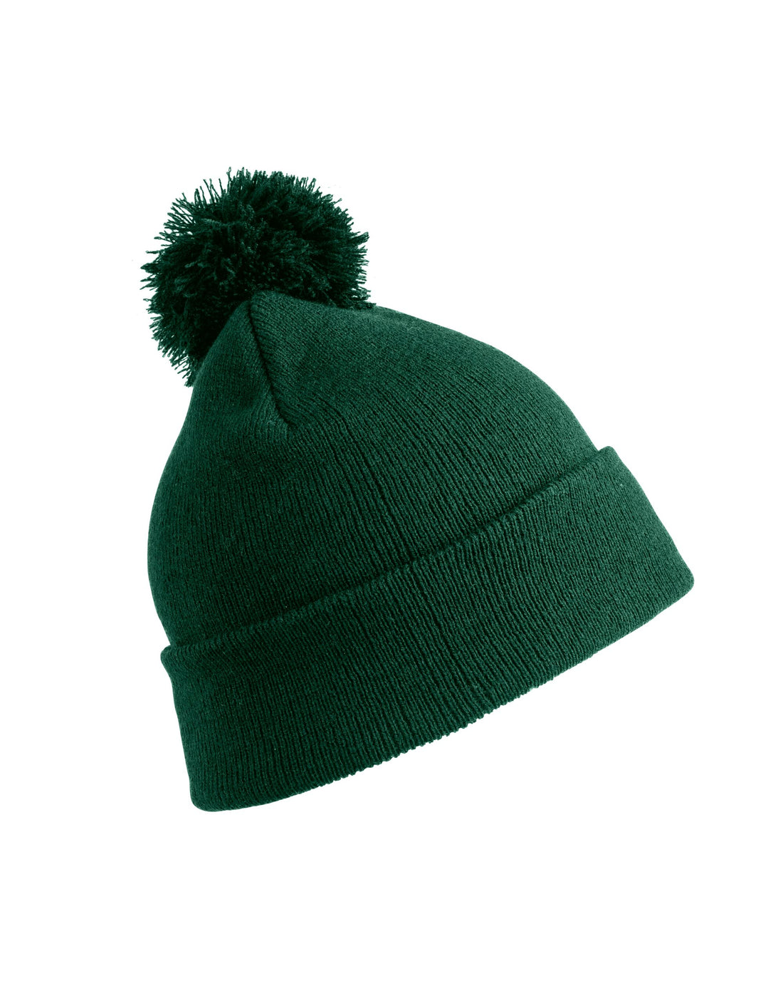 Result Winter Junior Pom Pom Beanie rc028j - Bottle Green O S - Customisable Caps