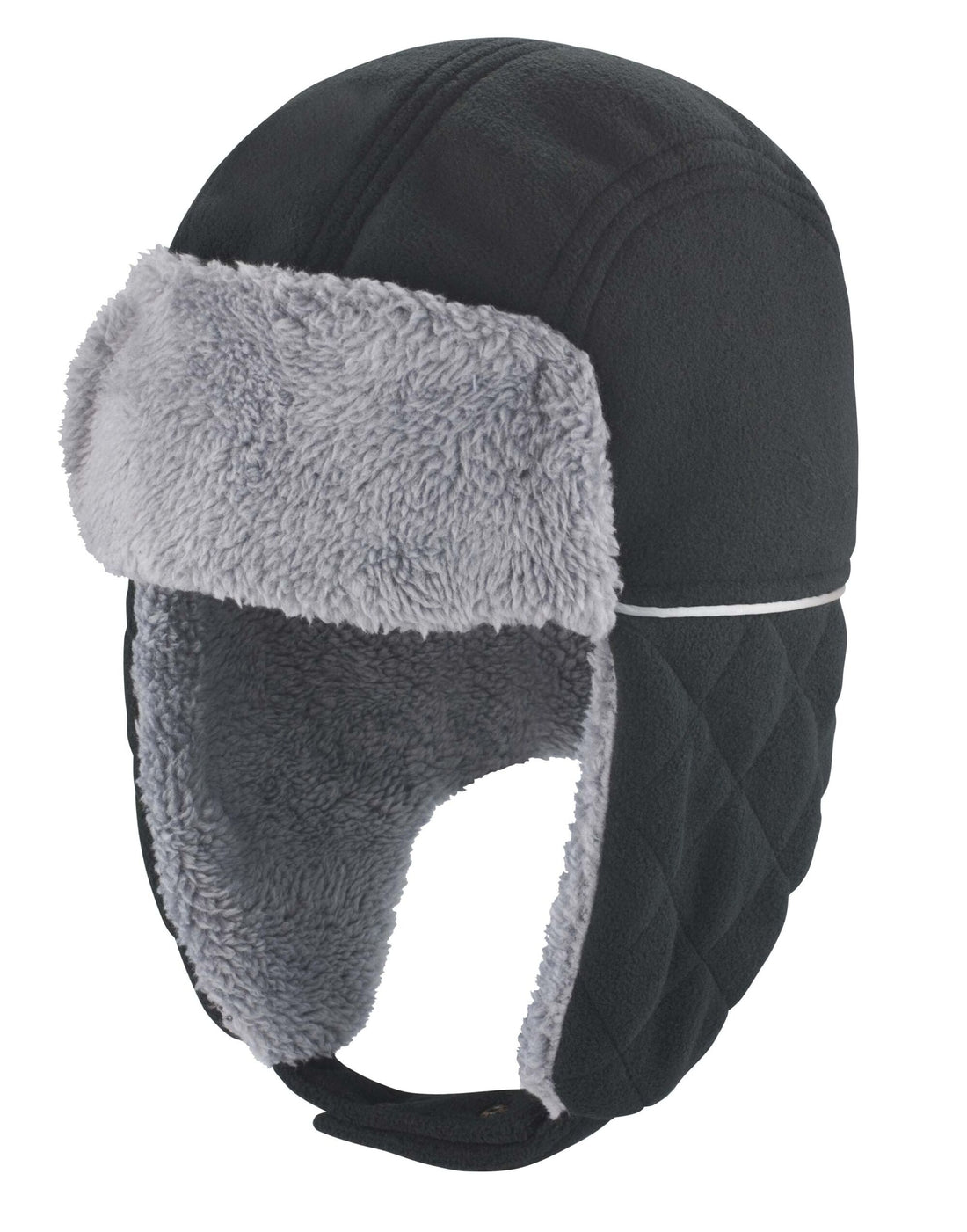 Result Winter Ocean Trapper Hat rc032x - Black Grey - Customisable Hats