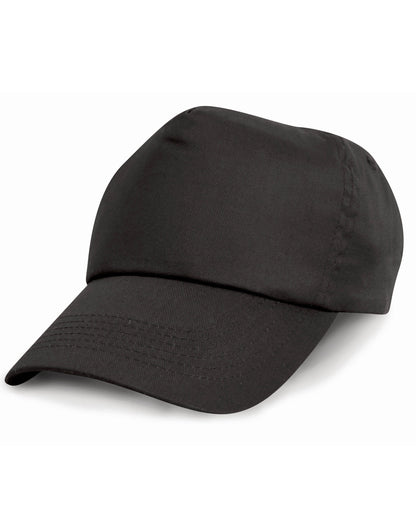 Result Junior Cotton Cap RC05J - Black O S - Customisable Caps