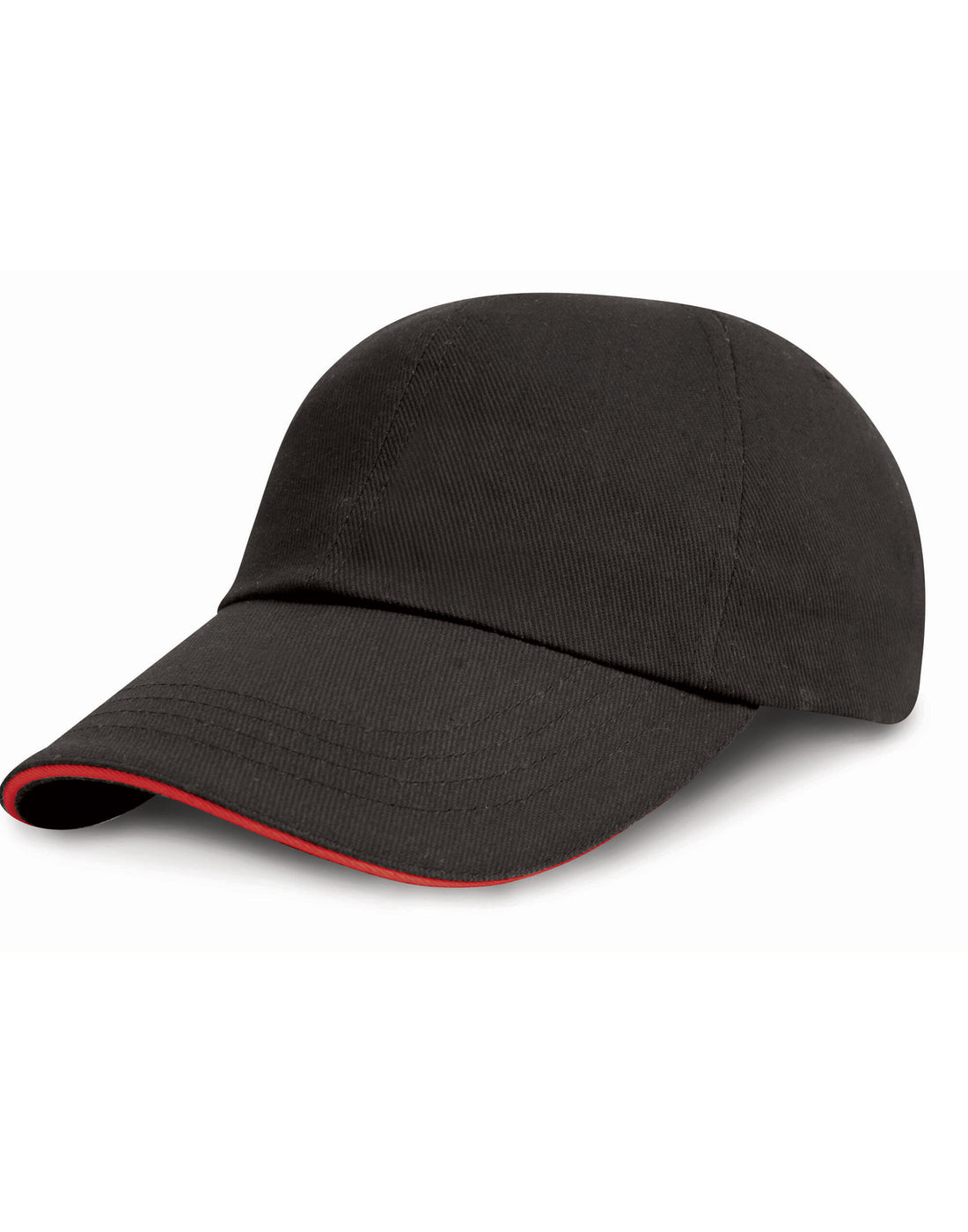Result LowProfile SandwichPeak Brush Cap RC24P - Black Red O S - Customisable Caps