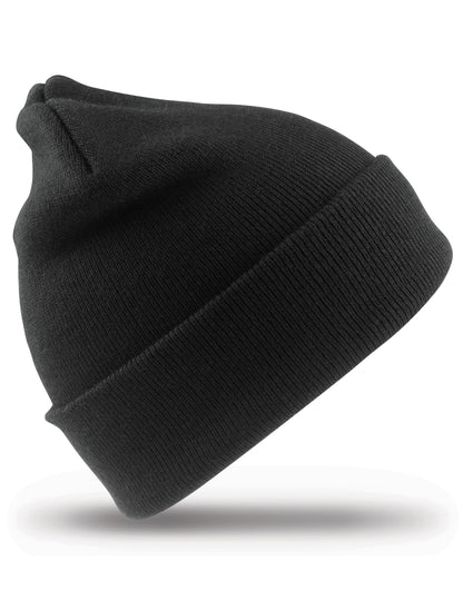 Result Winter Junior Woolly Ski Hat RC29J - Black O S - Customisable Hats