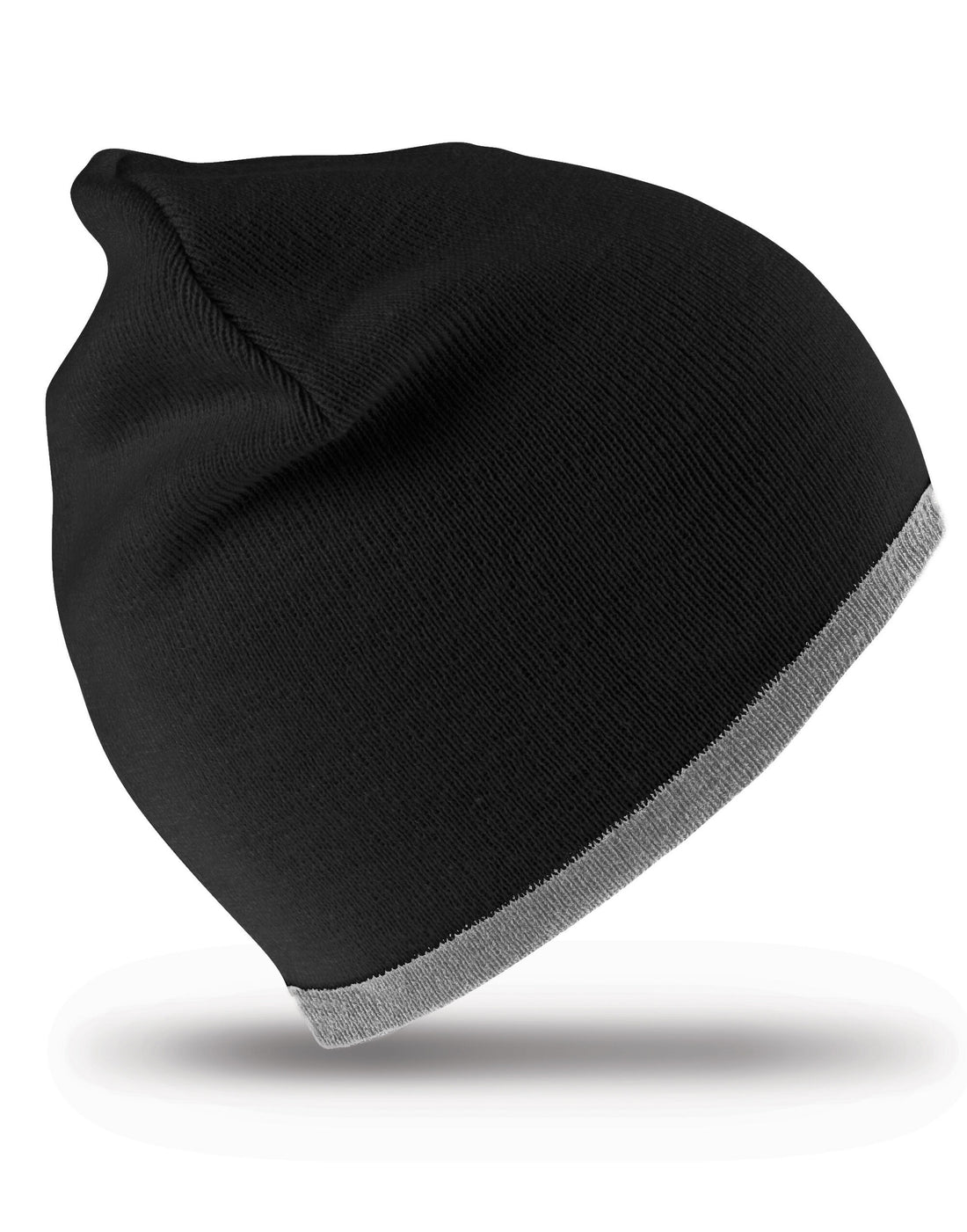Result Winter Reversible Fashion Fit Hat rc46 - Black Grey O S - Customisable Hats