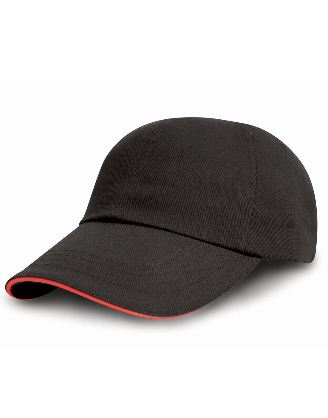 Result PrintersEmbroiderers Cap rc50 - Black Red O S - Customisable Caps