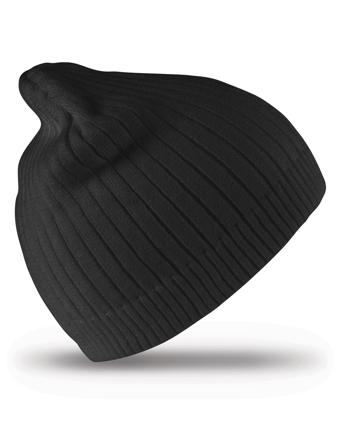 Result Winter Essentials Result Winter Double Knit Cotton Beanie RC74 - Black O S - Customisable