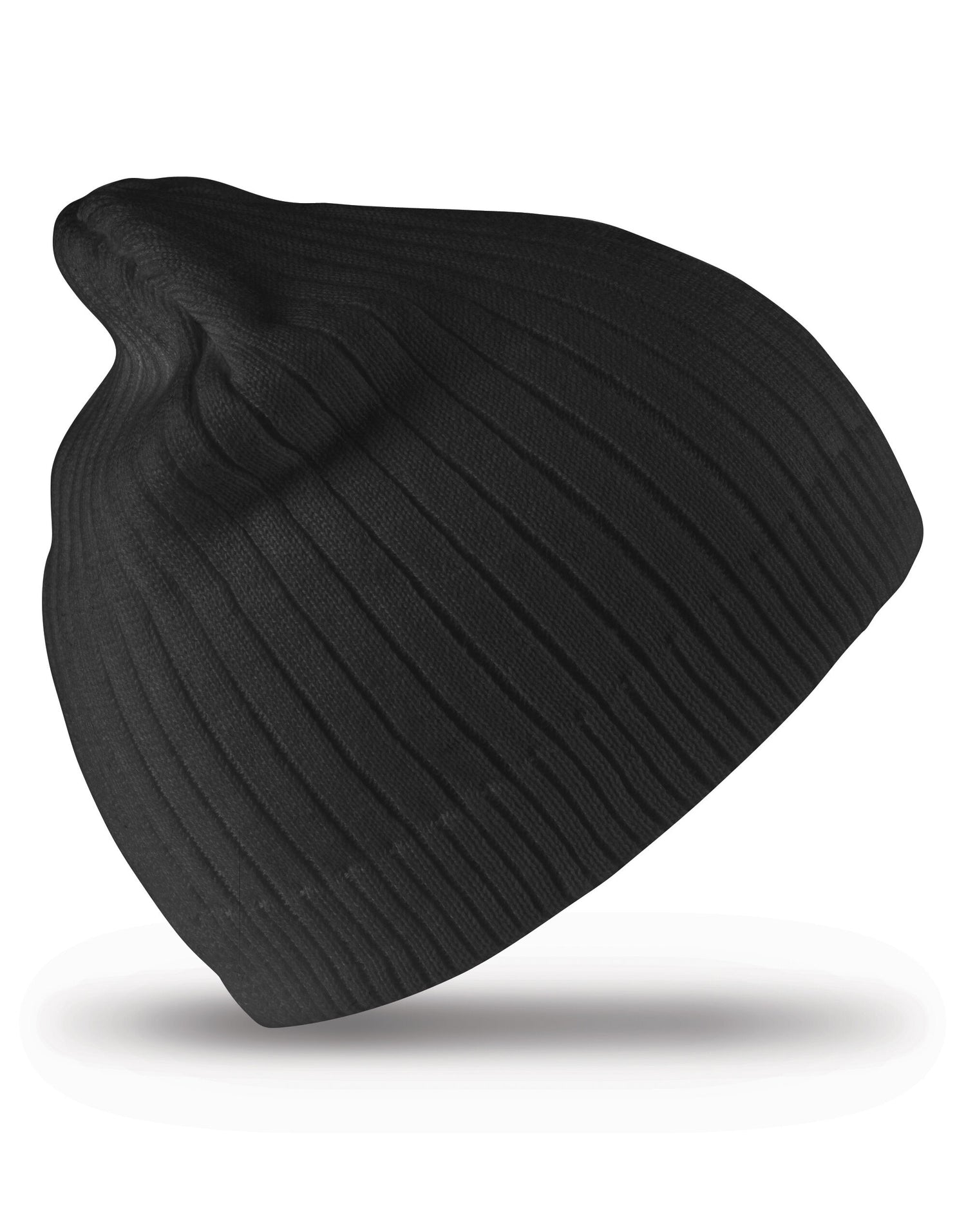 Result Winter Essentials Result Winter Double Knit Cotton Beanie RC74 - Black O S - Customisable