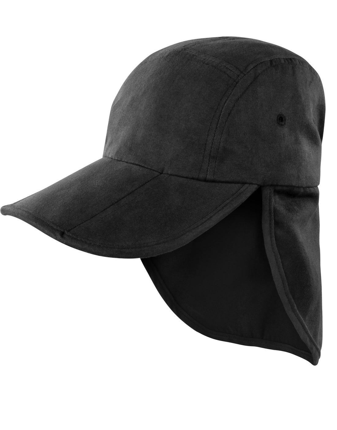 Result Headwear Fold up Legionnaire Cap rc76a - Black O S - Customisable Caps